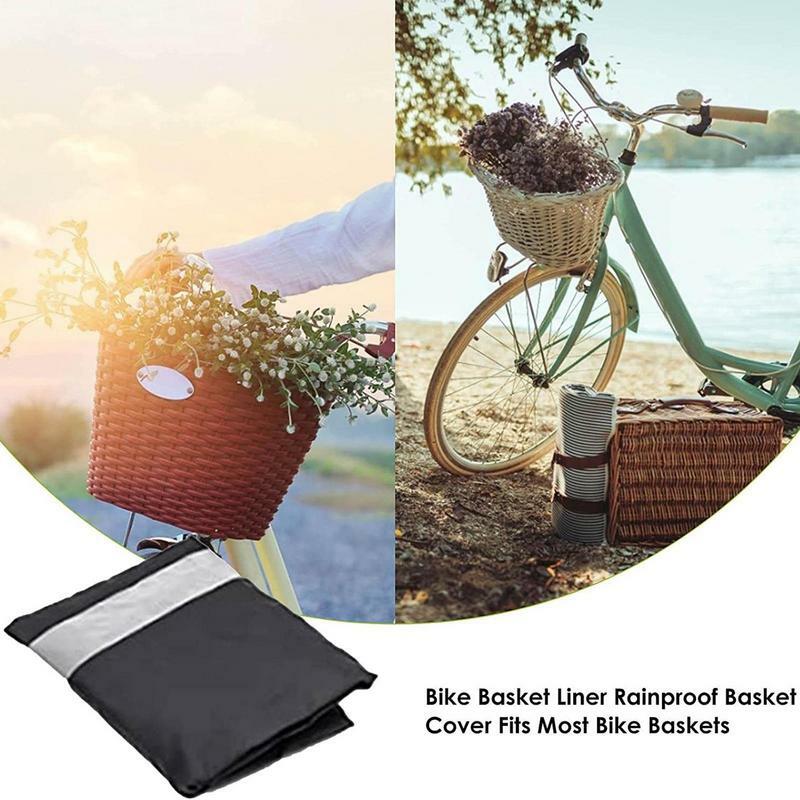 Bike Basket Liner Oxford Cloth Waterproof Rain Cover For Bicycle Basket Oxford Fabric Bike Basket Lining Rain Cover Easy Install