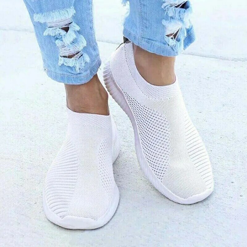 Женские кроссовки без шнуровки, повседневная обувь для ходьбы