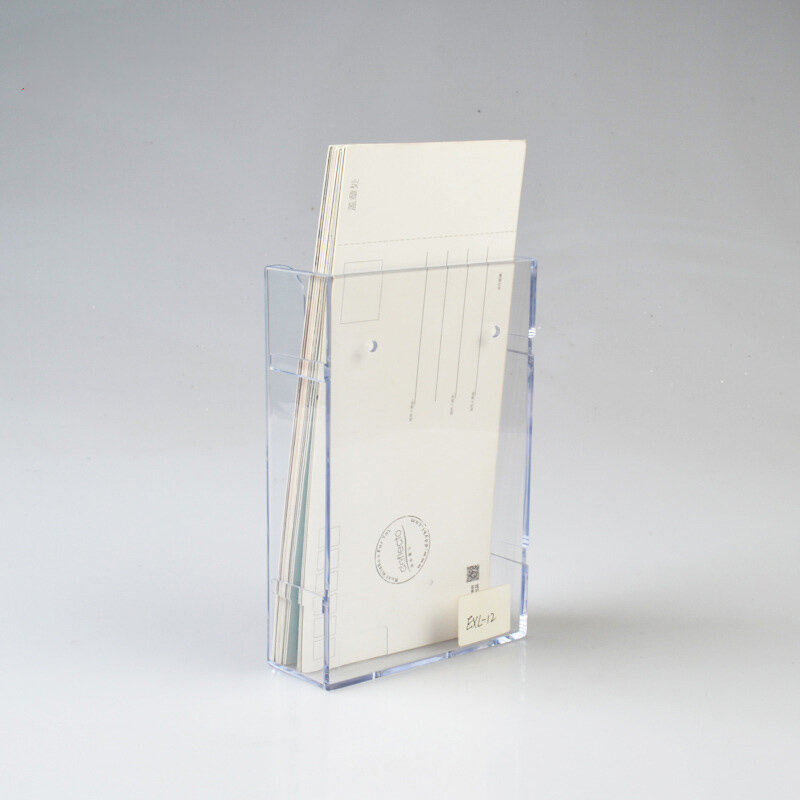 Акриловый прозрачный однослойный настенный пластиковый стеллаж для файлов 1/3 A4, офисный стеллаж для хранения данных, канцелярские принадлежности