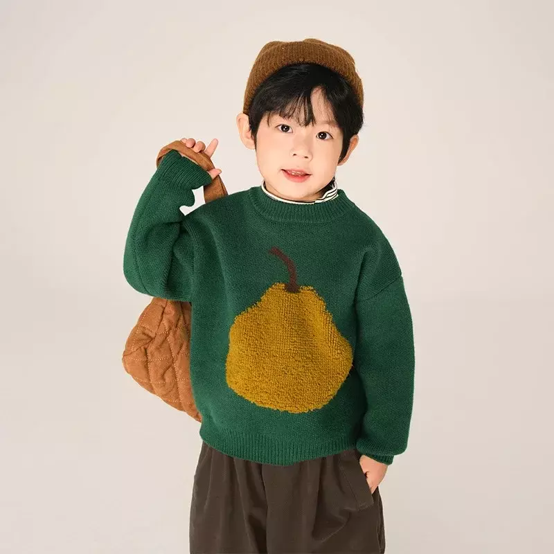 Boys Sweater Winter 2023 New Children Autumn Winter Thickened Sweater for Middle and Small Children Baby Pullover Bottom