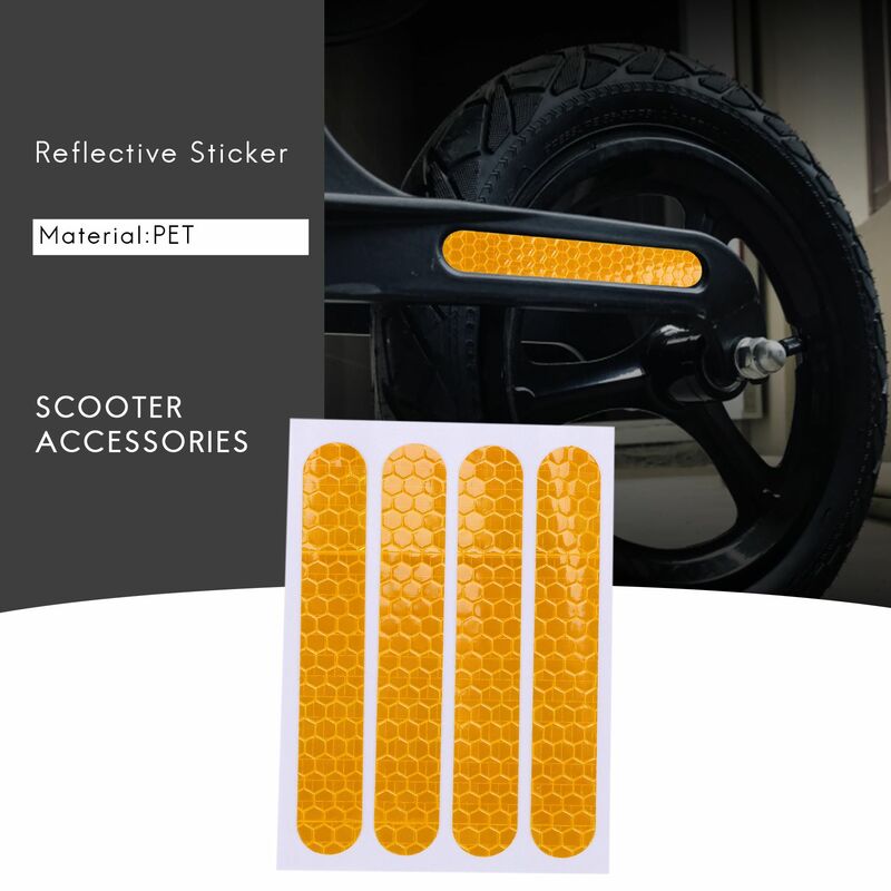 Cubierta de rueda delantera y trasera, carcasa protectora, pegatina reflectante para Ninebot Max G30, accesorios para Scooter, 4 piezas, color amarillo