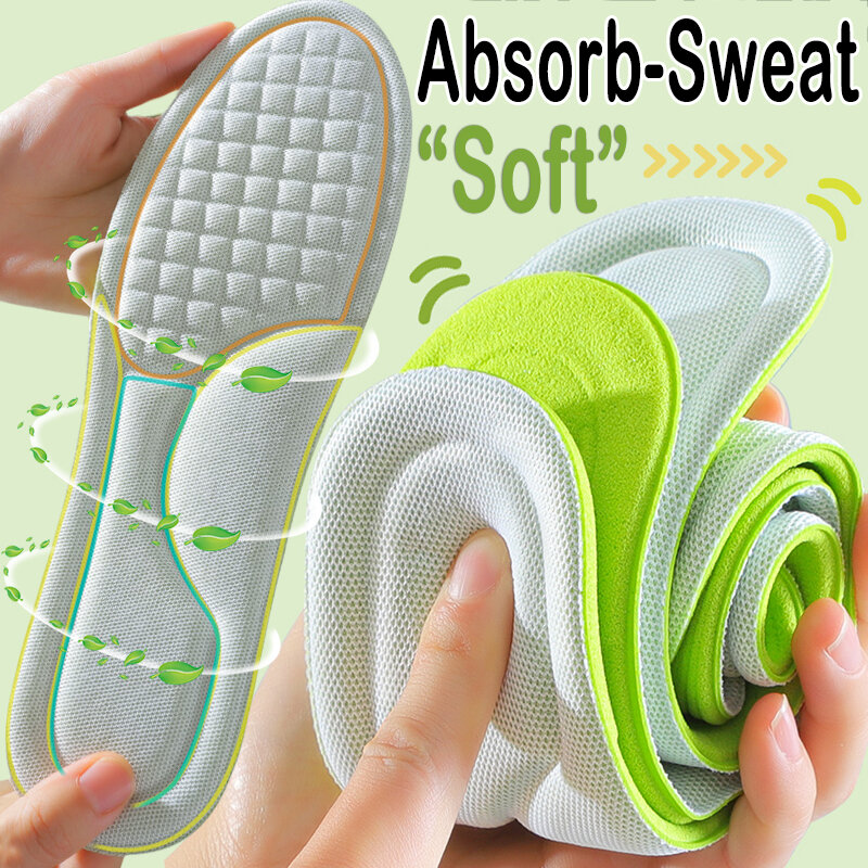 2PCS Deodorant Absorb-Sweat Massage Sport Insole Soft Memory Foam Insoles for Shoes Men Women Feet Orthopedic Shoe Sole Running