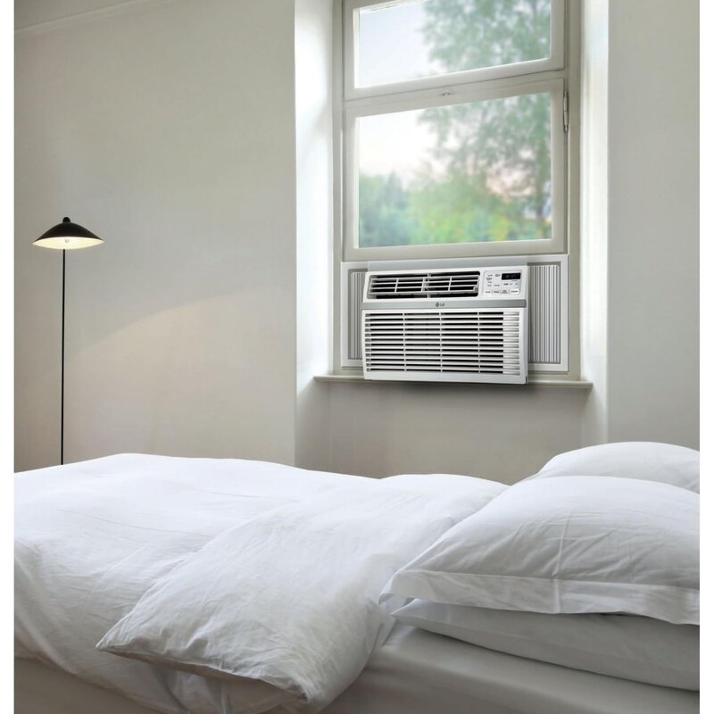 Aire acondicionado de ventana, 115V, 450 pies cuadrados para dormitorio, sala de estar, apartamento, funcionamiento silencioso, Control electrónico con