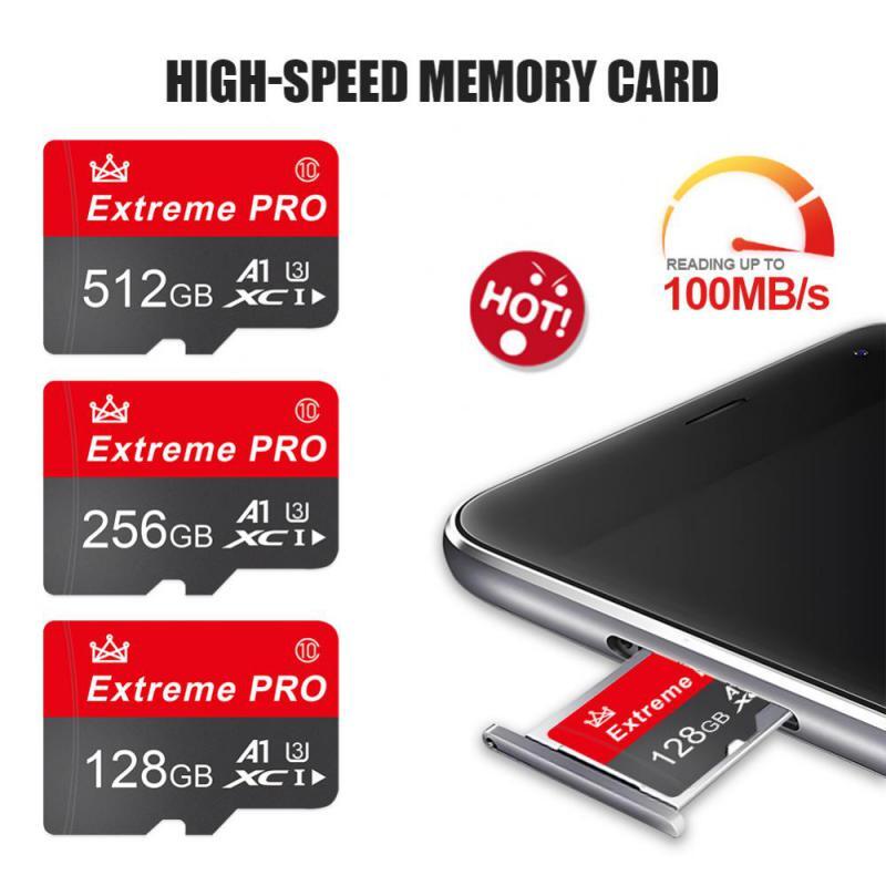 بطاقة ذاكرة للهاتف كاميرا بدون طيار ، 100% الأصلي مايكرو TF SD ، 1 تيرا بايت ، 2 تيرا بايت ، V30 ، C10 TF بطاقات ، 128GB ، 256GB ، 512GB ، U3 ، 4K