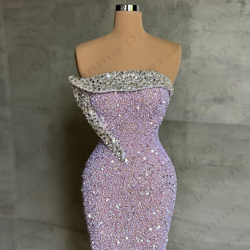 Fioletowe damskie suknie wieczorowe elegancka syrenka seksowna Off ramię księżniczka suknie na bal maturalny moda impreza celebrytów Vestidos De Novia