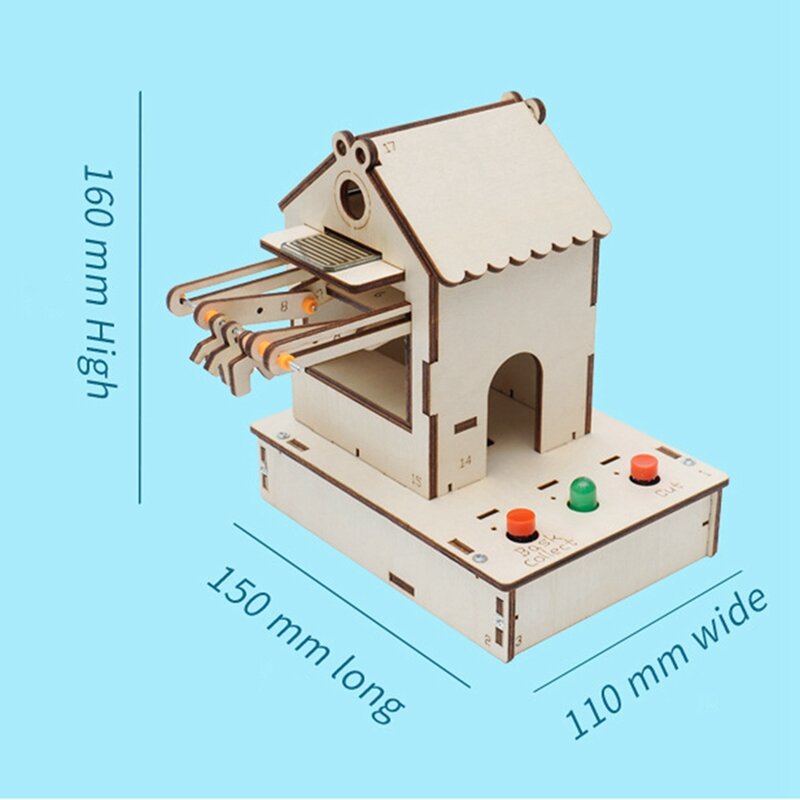 Estante de secado de ropa inteligente DIY, Kits de vástago, Kit de herramientas experimentales de ciencia, juguetes educativos de madera para niños, 15x11x16cm