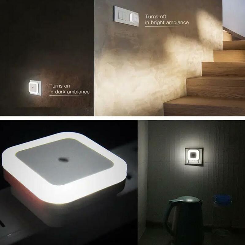 Lampu Sensor Led malam lampu samping tempat tidur untuk kamar lorong jalur Toilet rumah pencahayaan kuning putih cahaya Y1j0
