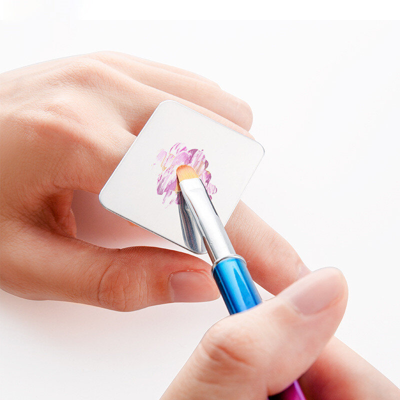 2022 Nieuwe Rvs Nail Art Ring Palet Verf Palet Uv Gel Nagellak Crème Manicure Make-Up Tools Foundation Mix