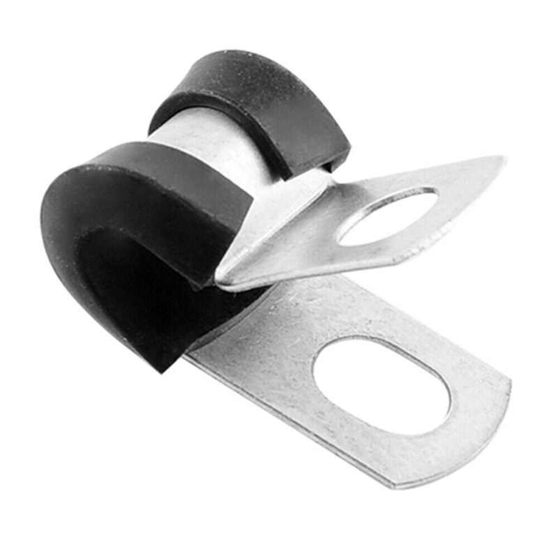 Enhanced Durability Brake Pipe Tube Clips Rubber Lined P Clips Secure Brake Tube Attachment Vibration And Damage Protection