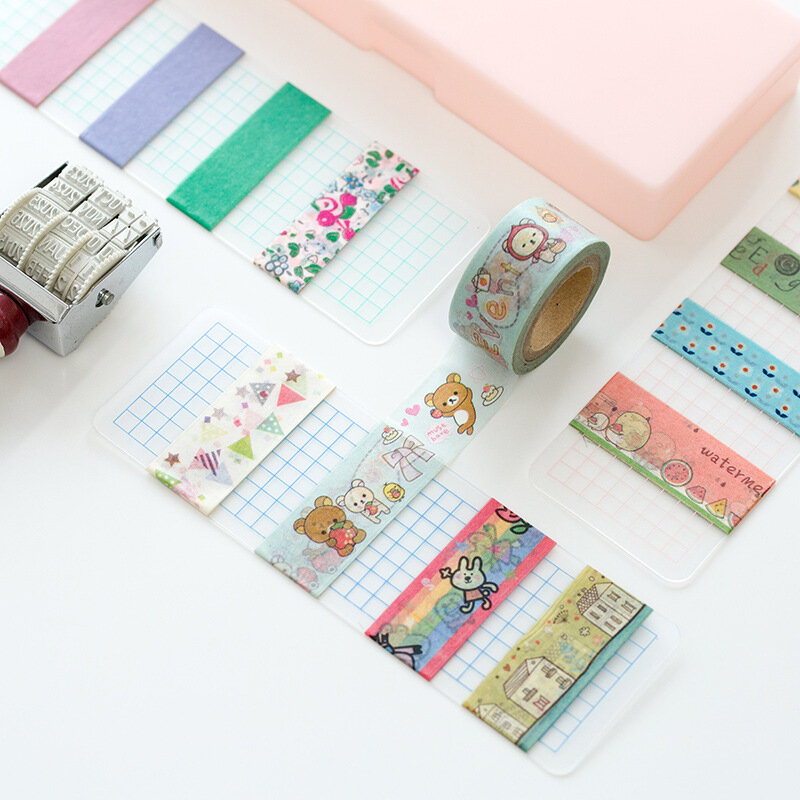 10pcs Portable 5x15cm Tape Board PVC Card Store Bookmark Tape for Magazine DIY Crafts Scrapbook Alone