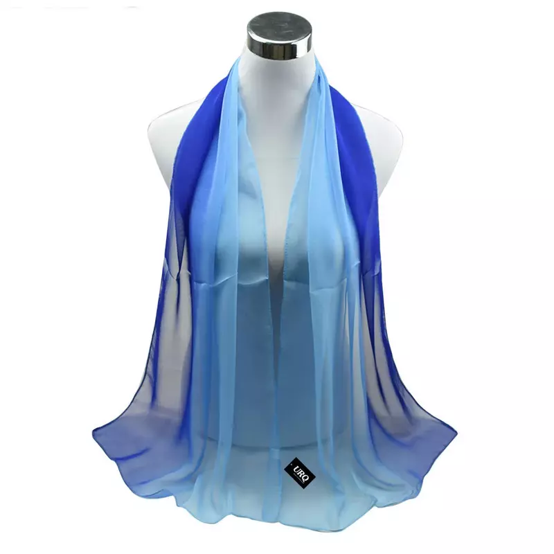 Женский шифоновый шарф, градиентные цвета, 50*160 см