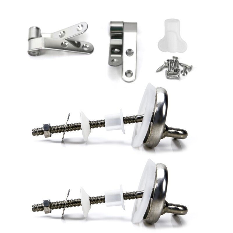 Stable Attachment Toilet Replacement Toliet Hinges/Screws Easy to Clean Toilet Hinges Set Reliable Support for DropShipping