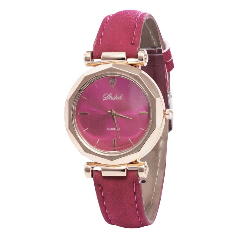 Vrouwen Pu Lederen Horloges Casual Mode Klassieke Temperament Quartz Polshorloges Met Kristallen Decor Dagelijkse Date All-Match Horloge
