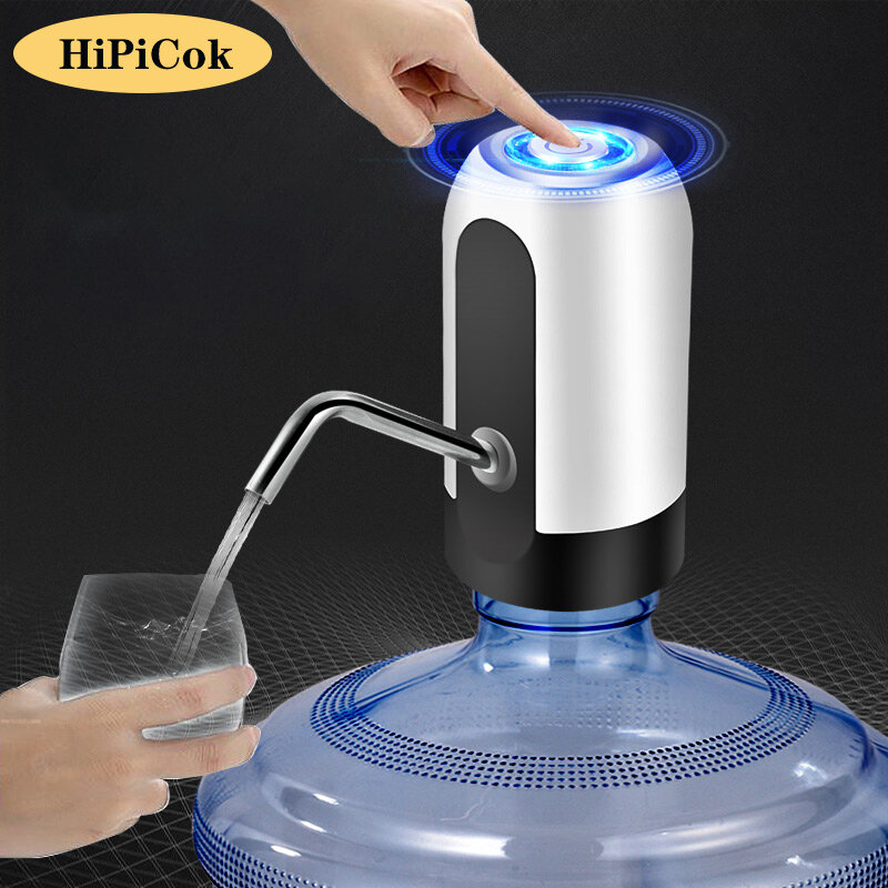 Hipicok Waterfles Pomp 19 Liter Usb Opladen Automatische Elektrische Water Dispenser Pomp Fles Waterpomp Auto Drinken Dispenser