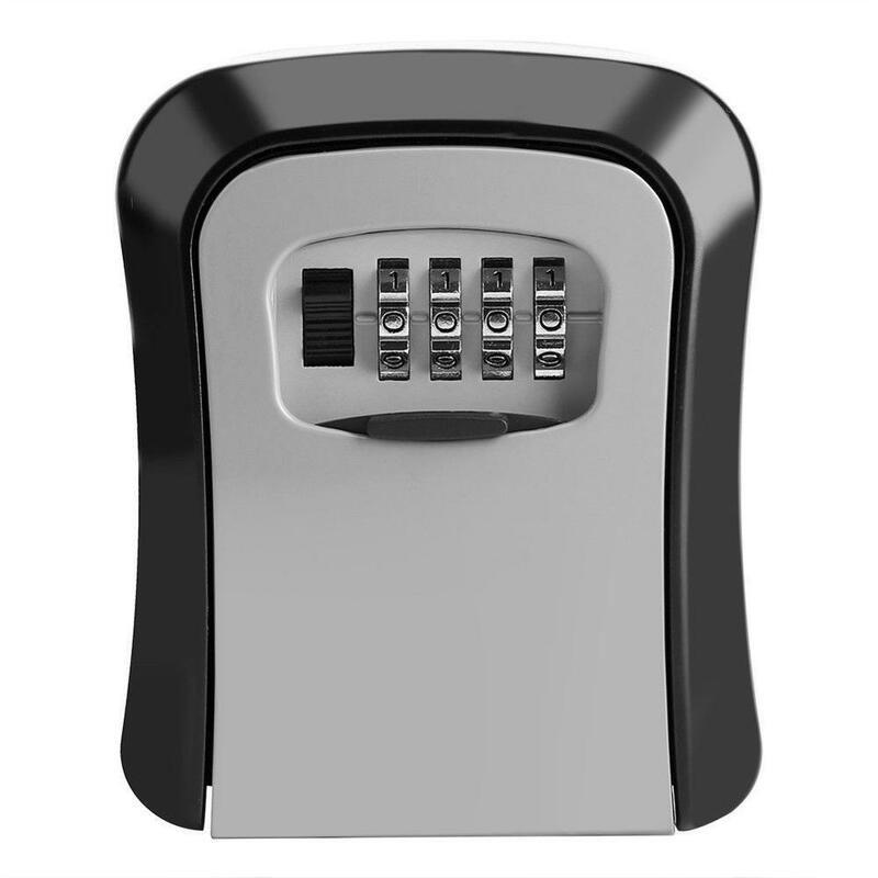Caja de Seguridad para llaves resistente a la intemperie, combinación de 4 dígitos, almacenamiento de seguridad para llaves al aire libre, caja de bloqueo de llaves montada en la pared, aleación de aluminio y plástico