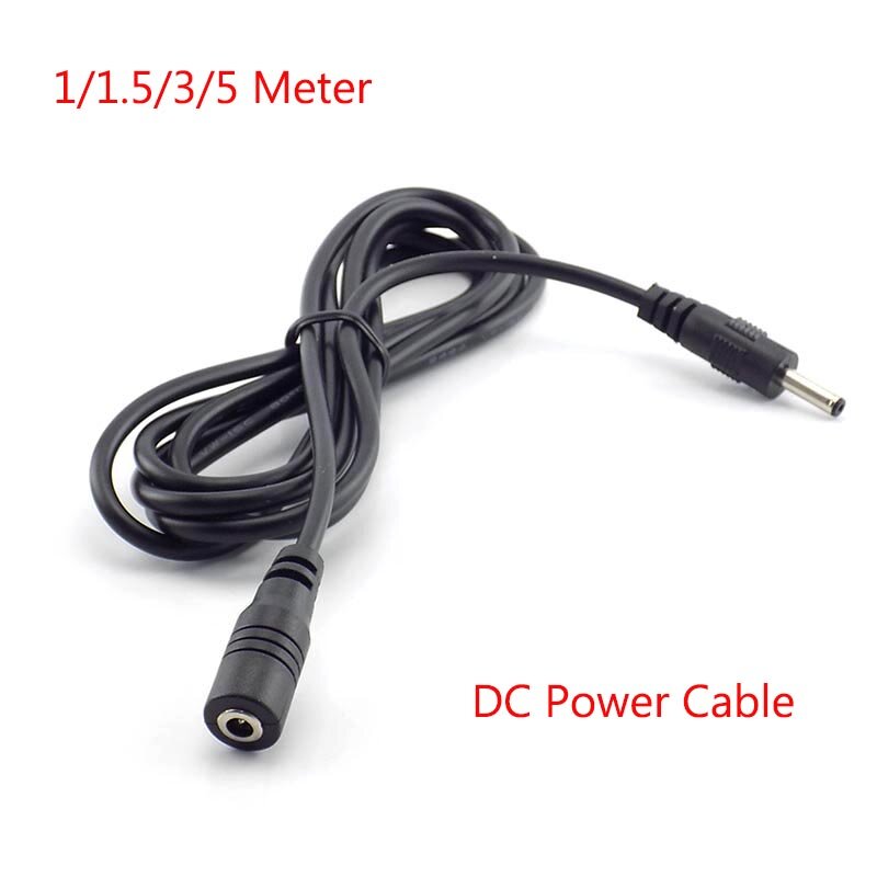 1/1.5/3/5M Power Cable Male Female DC 5-24V Extension Power Cord Adapter 3.5mmx1.35mm Connector For CCTV Cable Security Camera