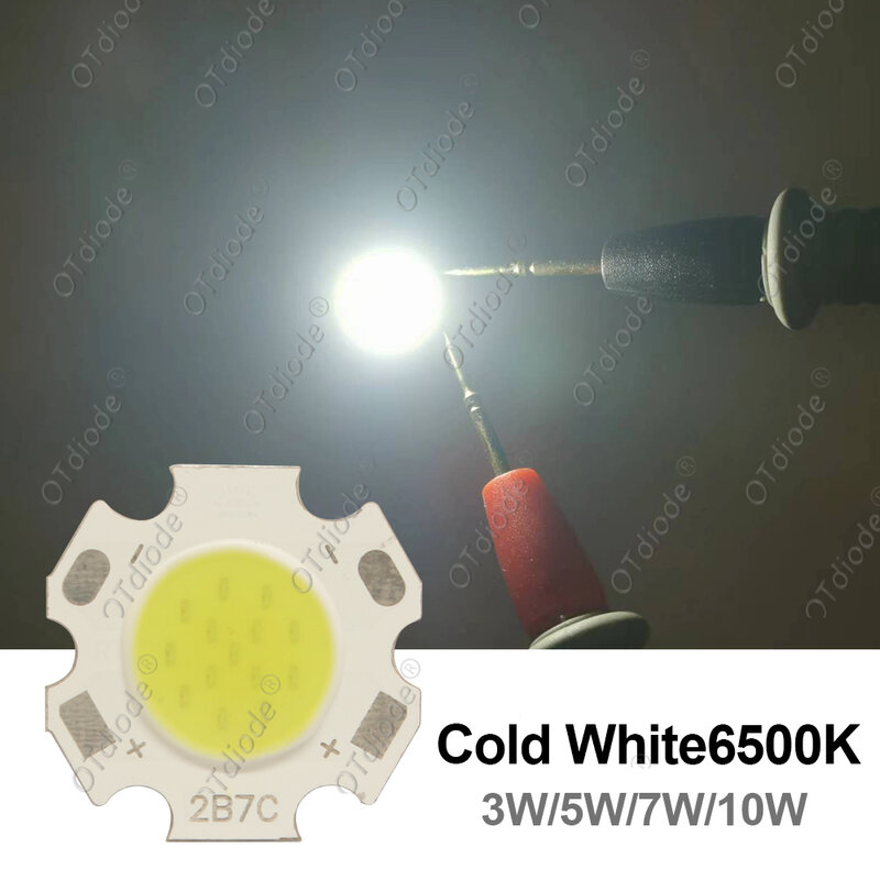 20 Stuks High Power Led Cob Lamp 20mm 3W 5W 7W 10W 250ma Diode Bron Chip Inside 11Mm Koude Warm Witte Schijnwerper Downlight Lampen