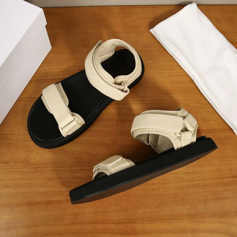Sandales à Plateforme en Cuir pour Fille, Chaussures de Plage, d'Été, Nouvelle Collection 2024
