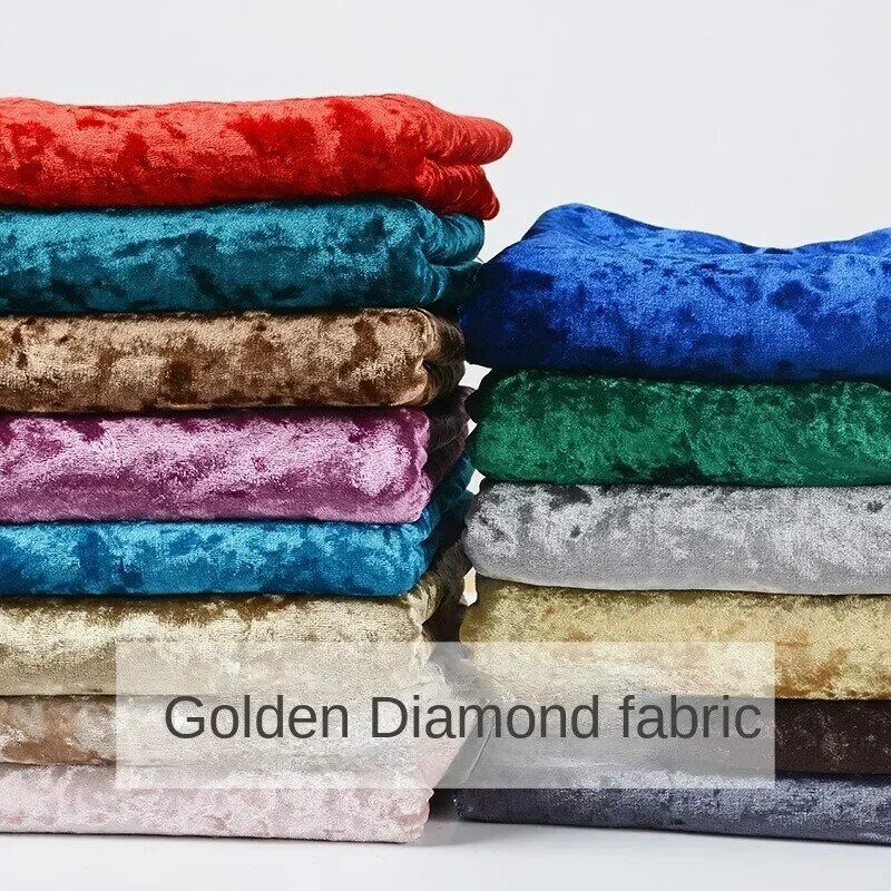Tirai kain beludru berlian ramah kulit, gaun pakaian elastis nyaman dengan jahitan flanel DIY