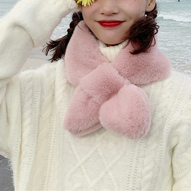 Bufanda de cuello de piel de conejo falsa para mujer, bufanda de piel sintética para mantener el calor, gruesa, colorida, cruzada, otoño e invierno, 2023