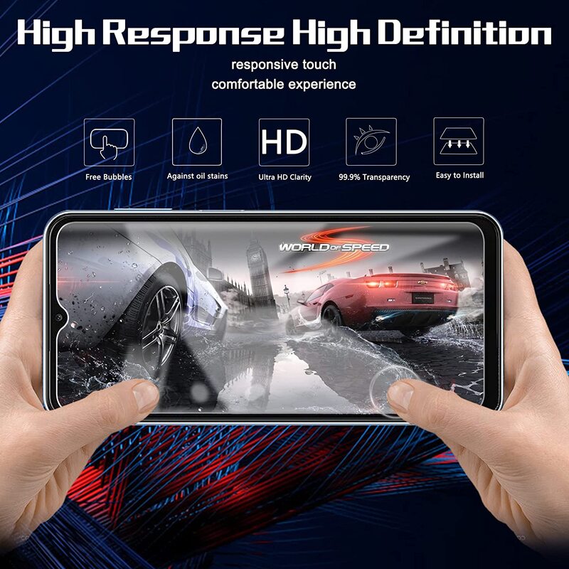 Vidrio templado de alto Auminum para Samsung Galaxy A23, película protectora de pantalla de vidrio, 2/4 Uds.