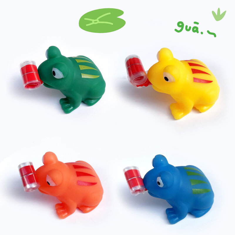 5 buah mainan cubit musik Fidget jepit anak-anak katak kecil kreatif lidah ludah dekompresi lucu baru