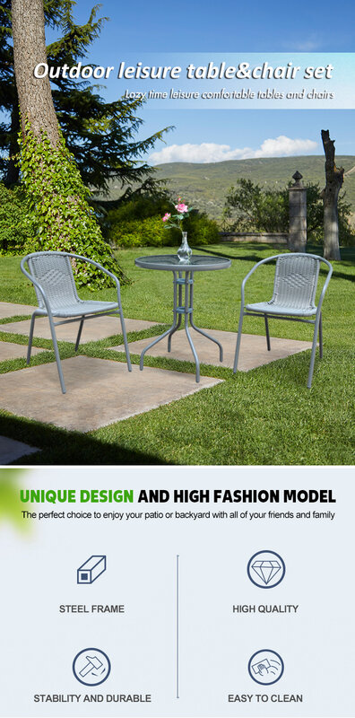 Guter Verkauf 2 Stuhl und 1 Tisch Garten Cafe Set Gartenmöbel Set Outdoor Set