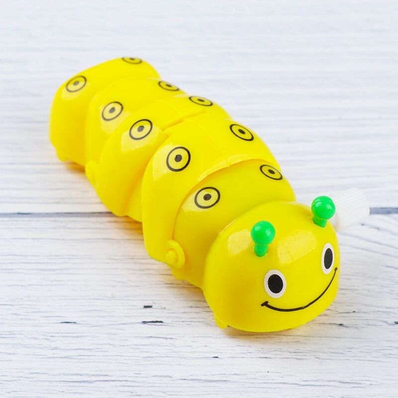 Lovely Plastic Wind Up Toy, Cartoon Caterpillar Shape, Brinquedo Mecânico, Presentes Clássicos
