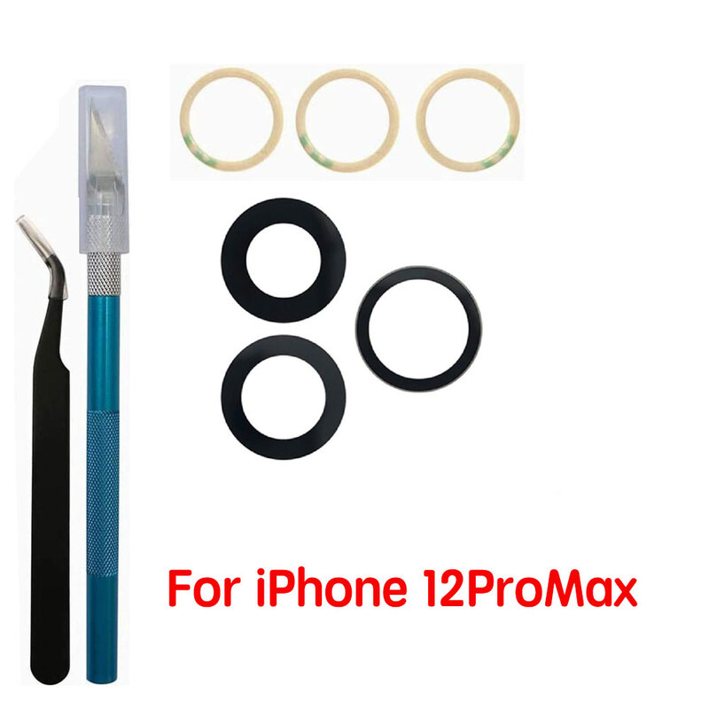 Стекло для задней камеры для Apple iPhone 11 12 13 MIni Pro Max, объектив задней камеры с клейким веществом и инструментами для удаления, замена и ремонт