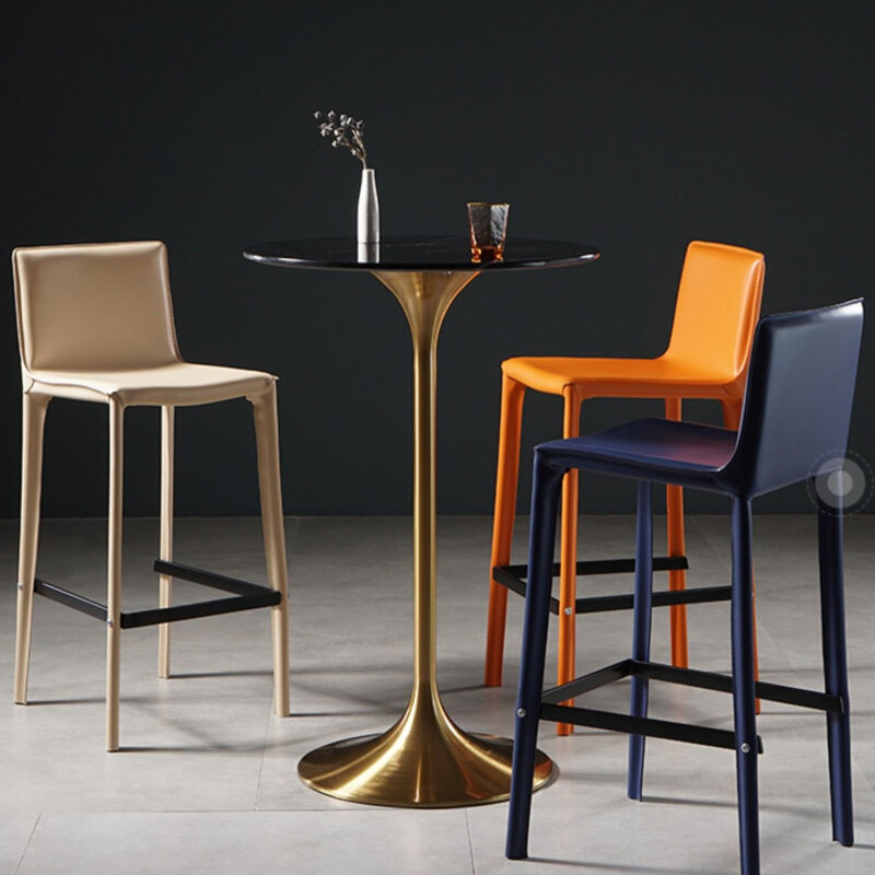 Home banquetas altas minimalistas com encosto, cadeiras relaxantes e recepção, design de luxo, mobiliário doméstico, WZ50BC