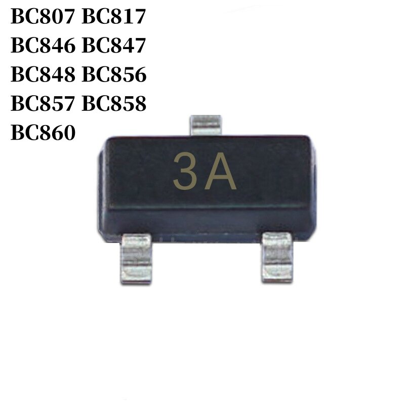 BC807 BC817 BC846 BC847 BC848 BC856 BC857 BC858 BC860 SMD 트랜지스터 SOT-23 PNP NPN 바이폴라 증폭기 트랜지스터, 100 ~ 10000 개