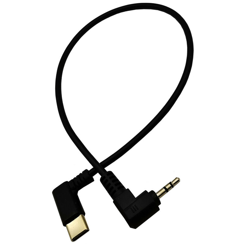 Cable de transferencia de Audio tipo c a 2,5 Mm, conexión de auriculares, altavoz auxiliar para coche móvil, codo chapado en oro métrico, 0,3 m