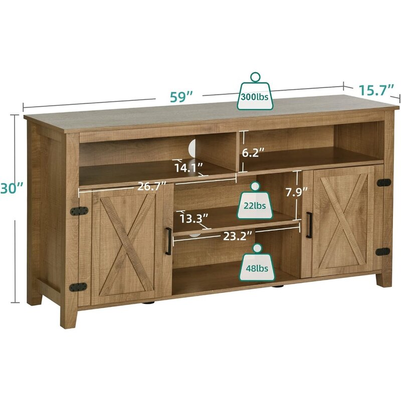 Armoire de café-bar, armoire de planche de ferme avec porte de grange, armoire de rangement de cuisine et buffet, table de café-bar en bois