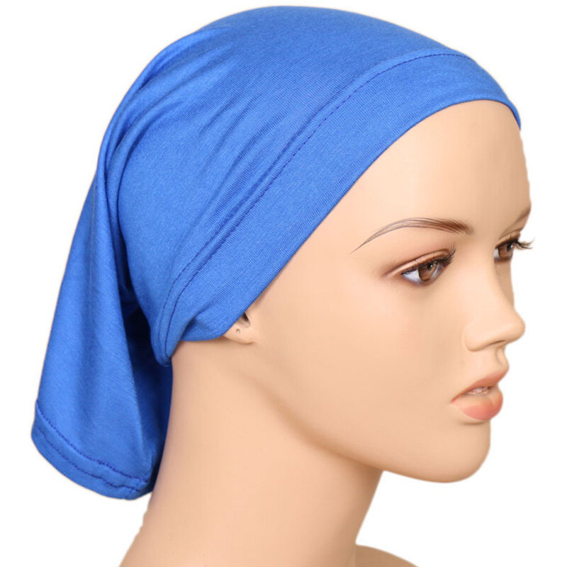 Nowa miękka modalna czapka Turban muzułmański wewnętrzny hidżab czapka islamska czapka z maską indyjskiej czapki damskie owijane głową Turbante Mujer