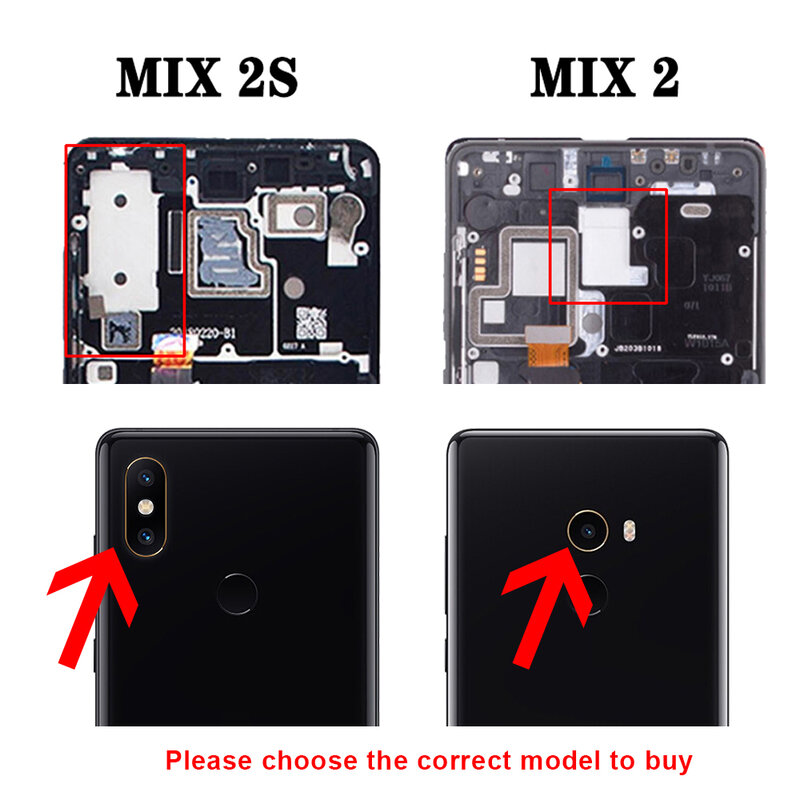 5.99 "Asli untuk Xiaomi Mi Mix 2 2S Mix2 Mix2s Layar Sentuh Digitizer Assembly Pengganti untuk Xiaomi MiMix2 2S dengan Bingkai