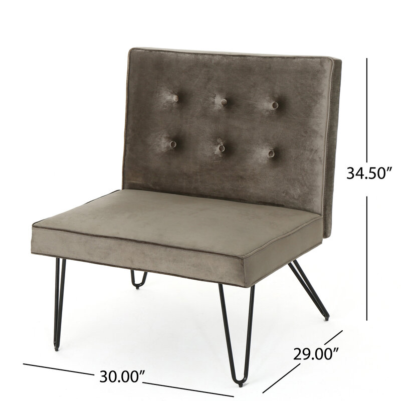Sedia moderna senza braccioli-opzione di seduta elegante ed elegante per l'arredamento contemporaneo-pezzo di mobili dal design ergonomico per Comf