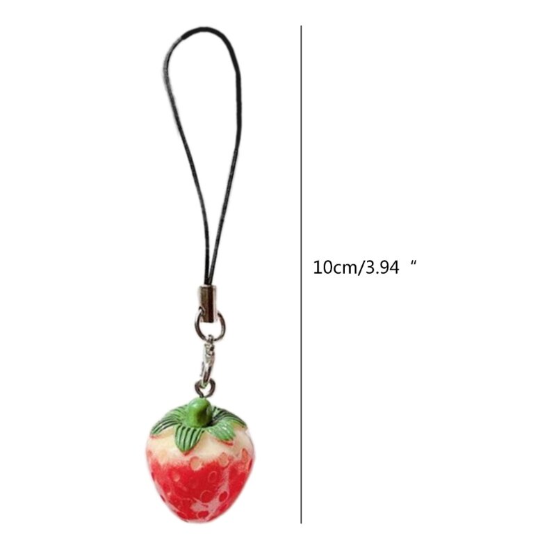 시뮬레이션 토마토 키 체인 독특한 아크릴 토마토 딸기 펜던트 음식 열쇠 고리 장식 전화/키/가방/지갑