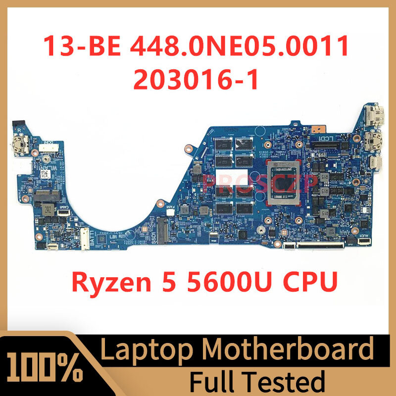 Carte mère d'ordinateur portable pour HP 13 points, carte mère 0011 testée et fonctionnant bien, haute qualité avec processeur AMD Ryzen 5 5600U, 203016, 100%