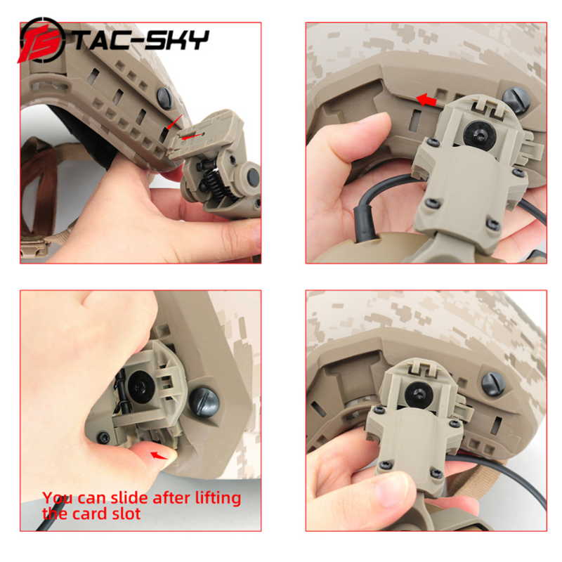 TS TAC-SKY Tactical Helmet ARC Track Adapter for SORDIN Headphones Tactical Shooting Outdoor Hunting Headphones