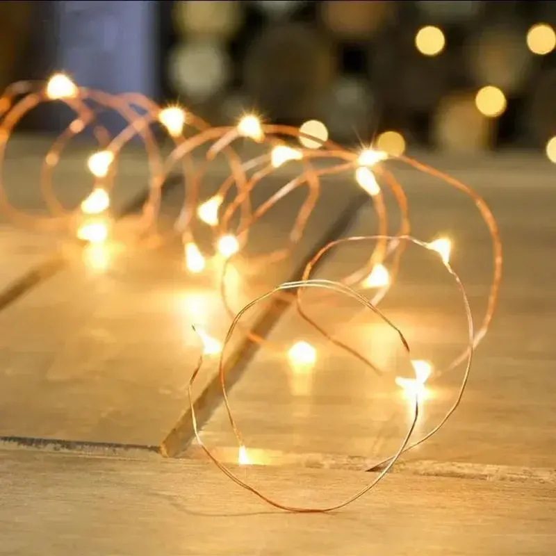Nowy 1M 2M 3M 5M 10M drut miedziany girlanda żarówkowa LED lights oświetlenie świąteczne wróżka Garland na choinkę wesele dekoracja