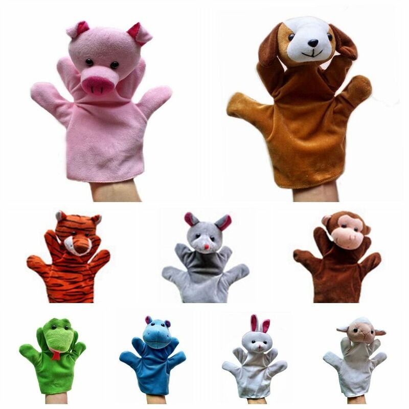 Mainan mewah boneka tangan untuk kain hewan kartun hewan menggemaskan boneka tangan properti boneka mainan boneka tangan hewan boneka jari