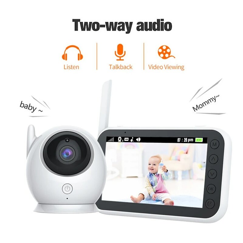 4.3 Inch Draadloze Video Babyfoon Bewaking Audiocamera Auto Nachtzicht Tweeweg Intercom Babysitter Beveiliging Nanny