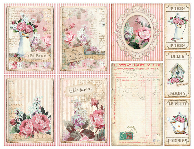 Pegatinas decorativas de jardín Vintage, álbum de recortes artesanal, diario de chatarra, 9 unids/lote por paquete