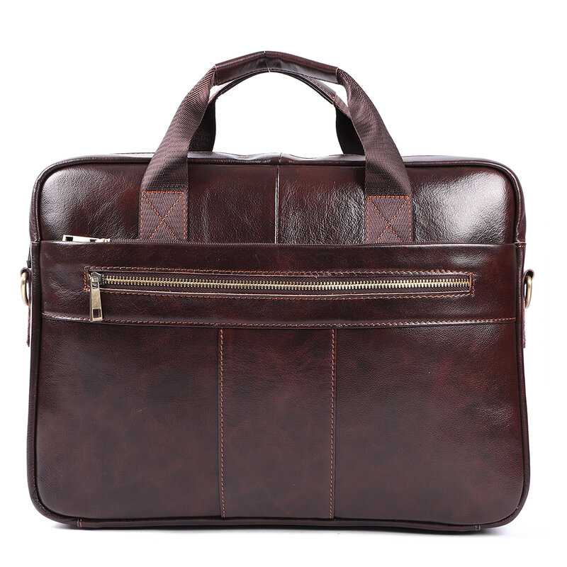 حقيبة كتف كروس جلدية طبيعية ، حقيبة يد للأعمال للرجال ، حقيبة كمبيوتر محمول ، حقيبة ريترو ، 15.6"
