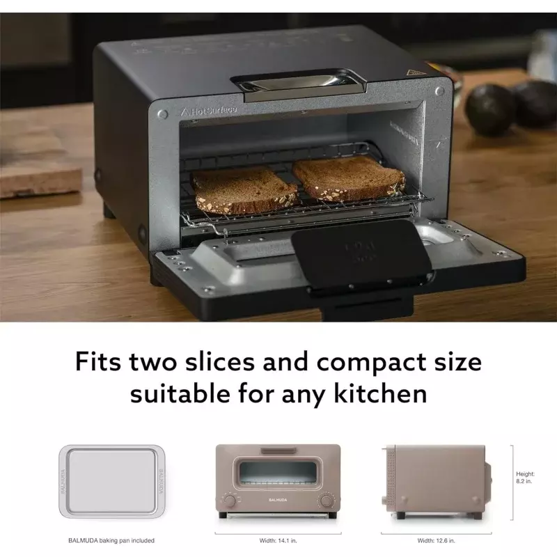 BALMUDA The Toaster | Steam Oven | 5 Cooking Modes - Sandwich Bread, Artisan , Pizza, Pastry,  | Compact Design
