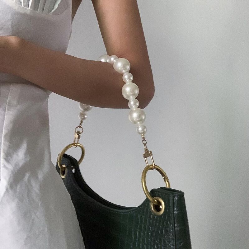 Borse a catena con perline di perle finte per telefono cellulare Vintage maniglia borsa a mano cinture borsa catene appese cinghie per borse