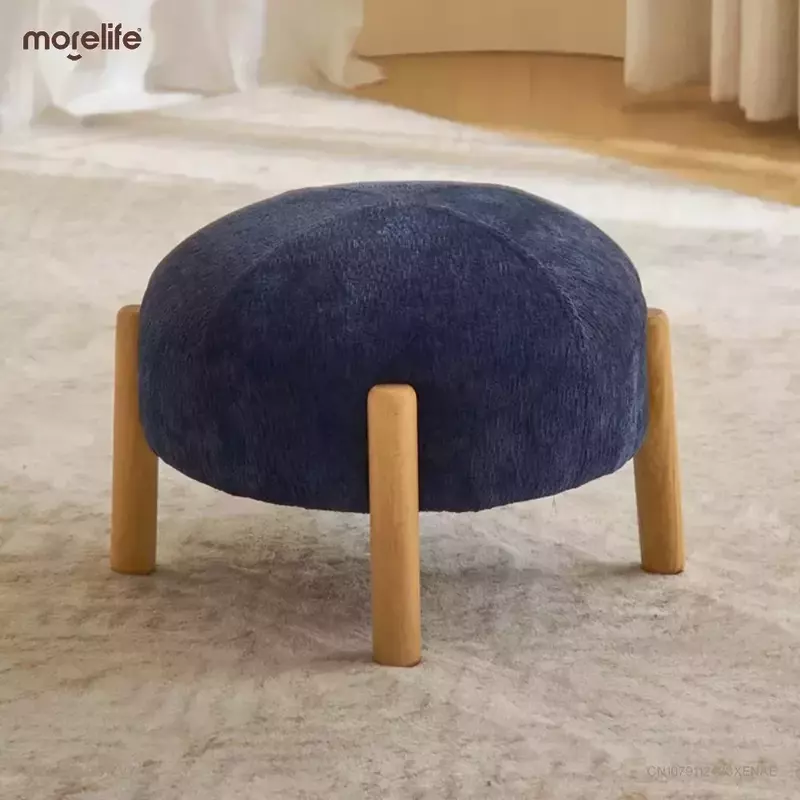 家庭用および居間用家具用の無垢材のカシミアスツール,キノコの形をしたフットスツール,創造的な円形のソファベンチ