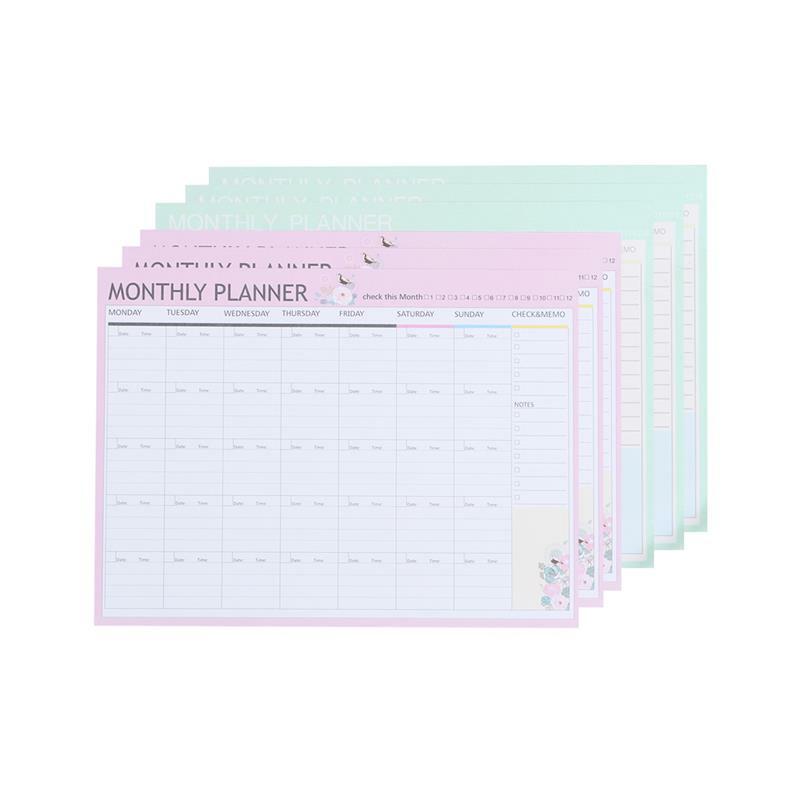 20 fogli Task Organizer Pad Wall calendario mensile agenda settimanale calendari Daily To-Do Planner Sheet Weekly Planner Desk Pad