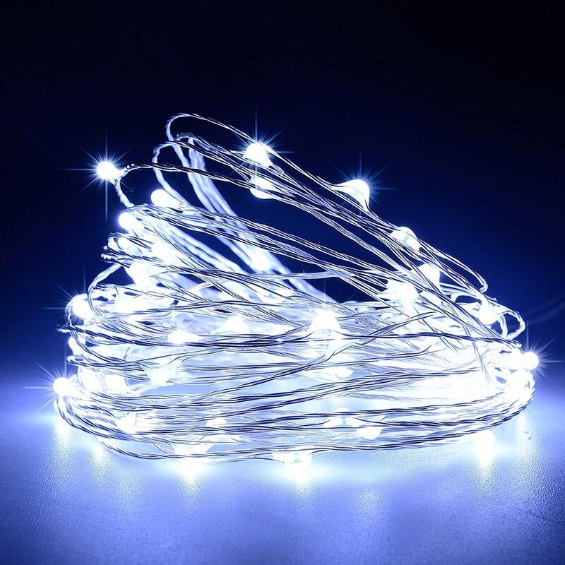 أضواء سلسلة LED في الهواء الطلق ، إكليل مقاوم للماء ، عطلة خرافية ، حفلة عيد الميلاد ، 8 وضع ، 10 م ، 100LEDs