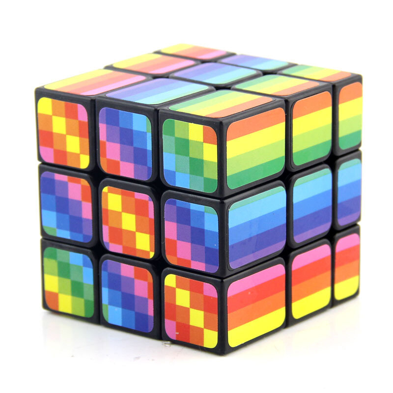 Rainbow Mirror-cubo mágico de tercer orden para niños, juguete de ciencia y educación, inteligencia